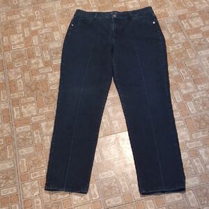 Bandolino Dark Blue Straight Leg Jeans Size 14